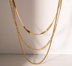 Make your everyday outfit more elevated for the holidays, this is the perfect piece to bring any look together. Look elegant, subtle, fun, and different. It is the perfect gift for any celebration. Color: Gold. Plating: 18K Gold Plated. Material: Stainless Steel. Three Layer Necklace, Layer Necklace, Classic Necklace, Dec 1, Three Layer, Everyday Outfit, Gold Plating, Layered Necklaces, Everyday Outfits