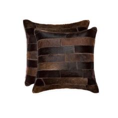 This luxurious Cowhide Throw Pillow is hand-cut and hand-stitched. Each panel is carefully selected for rich color and texture, displaying unique mottling and variations in color. Naturally smooth and soft to the touch, these beautiful pillows are one-of-a-kind, adding timeless style and warmth to any room. HomeRoots Color: Chocolatey | HomeRoots Throw Pillow 18.0 H x 18.0 W x 5.0 D in brownPolyester / Polyfill / Faux Leather / Textured in Chocolatey | 18" H X 18" W X 5" D | Wayfair Leather Pillows, Cowhide Pillow, Chic Throw Pillows, Leather Throw Pillows, Cowhide Pillows, Fur Pillow, Leather Pillow, Leather Texture, Square Pillow Cover