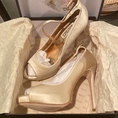 New Never Worn! In Original Box, Includes Replacement Heel. Perfect For Special Occasions Or Wedding. Champagne Color, Like Photos. Elegant Champagne Heels For Wedding Guest, Elegant Champagne Wedding Shoes For Guests, Elegant Open Toe Champagne Wedding Shoes, Elegant Champagne Open Toe Wedding Shoes, Wedding Champagne Color, Wedding Champagne, Badgley Mischka Shoes, Silent Hill, Aesthetic Shoes