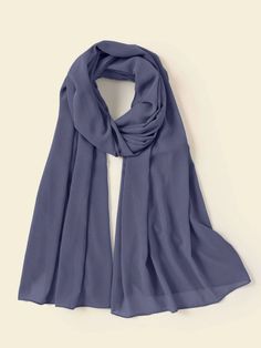 Simple Plain Scarf | SHEIN USA Blue Hijab, Black Silk Scarf, Scarf Hijab, Plain Scarves, Hijab Style Tutorial, Neckwear Women, Silk Chiffon Scarves, Hijab Scarf, Chiffon Scarf