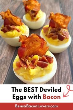 the best deviled eggs with bacon on top are ready to be eaten for breakfast