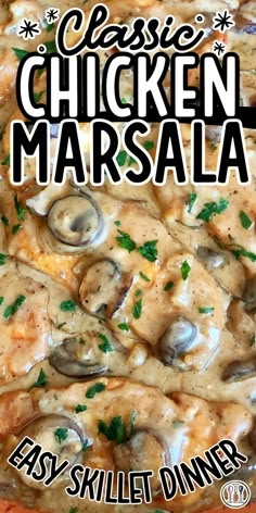 Chicken Marsala Chicken And Mushroom, Pan Fried Chicken, Recipe For Chicken, Marsala Wine, Chicken Marsala, Wine Sauce, Fried Chicken, Skillet, Sauce