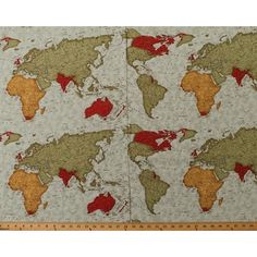 the world map is shown on a white background with red, yellow and green colors