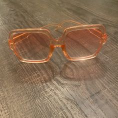 Light Pink 2 Tone Sunglasses Brand New. Never Worn Party Sunglasses With Orange Gradient Lenses, Orange Glass Sunglasses For Spring, Spring Clear Plastic Sunglasses, Classic Sunglasses, Pink Sunglasses, Sunglasses Brand, Brown Sunglasses, Gradient Sunglasses, Sunglasses Branding