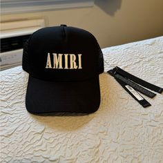 Brand New. 100% Authentic Purchase From Saks Fifth Avenue. Just Not Needed. Black In Color With White Font. Designer Black Baseball Cap With Flat Brim, Designer Streetwear Cap, Designer Baseball Cap For Streetwear, Designer Black Hat For Streetwear, Christmas List, Saks Fifth, Saks Fifth Avenue, Trucker Hat, Accessories Hats