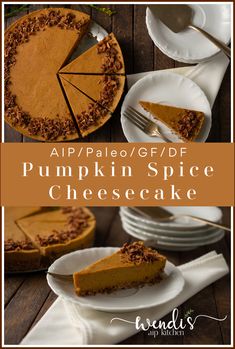 pumpkin spice cheesecake with text overlay