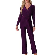 Features of this Sparkly Jumpsuit: long sleeves, deep v-neck, belt, wide leg pants, shimmery fabric, stretchy, evening style. This jumpsuit is a must-have item for all kinds of dinners, parties, and dance halls. Come and add this jumpsuit to your wardrobe. The fabric of this top is: 51% Nylon, 44% Silver, and 5% Spandex, which is elastic and comfortable to the touch. Suitable for matching with various suit high heels and mini bags. Sparkly Jumpsuit, Shimmery Fabric, Cargo Jumpsuit, Belt Wide, Evening Style, Jumpsuit Long, Maxi Jumpsuit, Dance Hall, Night Party