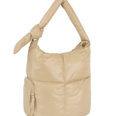 Rectangular Shoulder Bag With Puffy Design - Features A Top Zipper Closure - Equipped With A Side Pocket - Dimensions: 15 Inches X 7 Inches X 14 Inches Beige Hobo Bag For On-the-go, Trendy Beige Baguette Bag For On-the-go, Trendy Camel Rectangular Bag, Beige Square Hobo Bag With Adjustable Strap, Square Beige Shoulder Bag For Daily Use, Beige Square Shoulder Bag For On-the-go, On-the-go Beige Hobo Bag, Versatile Beige Rectangular Hobo Bag, Trendy Square Beige Hobo Bag