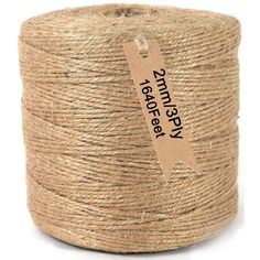 a spool of jute rope with a tag on the end that says, stay safe