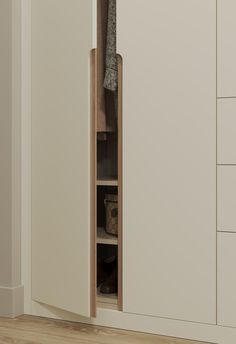 fitted wardrobe scandinavian style Scandinavian Closet Design, Integrated Handle Wardrobe, Wardrobe Design Scandinavian, Minimalistic Wardrobe Design, Scandi Wardrobe Ideas, Wardrobe Angle, Hinged Wardrobe Designs, Handleless Wardrobe Doors, Scandinavian Wardrobe Design