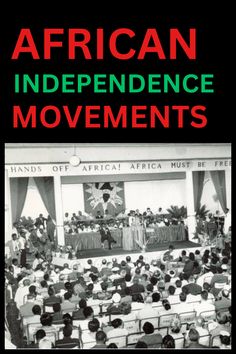 the cover of african independence movements, with an image of people sitting at tables in front of