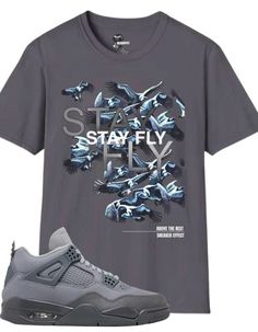 This SNEAKER EFFECT TEE SHIRT to match Air Jordan 4 Retro SE 'Wet Cement' is the perfect match for your sneakers. SNEAKER EFFECT tee's are a great addition to your wardrobe Show off your Kicks with this stylish and comfortable t-shirt to match. Casual Sneakers With Letter Print For Streetwear, Casual Letter Print Sneakers For Streetwear, Breathable Casual T-shirt For Streetwear, Casual Gray T-shirt For Light Sports, Casual Graphic Print Sneakers For Streetwear, Gray Casual Tops For Light Sports, Sporty Gray T-shirt For Streetwear, Casual Sneakers With Relaxed Fit For Streetwear, Relaxed Fit Casual Sneakers For Streetwear