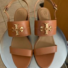 Worn Only Once To A Dinner Event, Calf Leather Sandals. Tory Burch, Size 9.5. Yellow Tory Burch Sandals, Dinner Event, Tory Burch Sandals, Tory Burch Shoes, Tan Brown, Leather Sandals, Women's Shoes Sandals, Calf Leather, Tory Burch