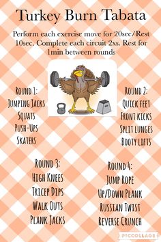 the turkey burn tabata workout plan