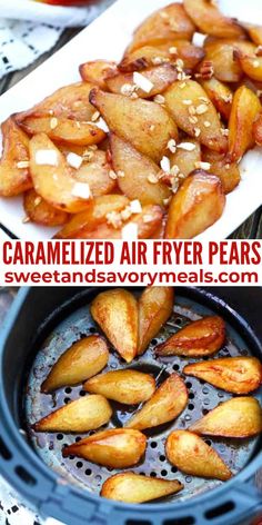 caramelized air fryer pears in the slow cooker