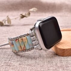 Apple Font, Apple Watch Bands Women, Slim Watches, Country Jewelry, Black Apple, Apple Watch Strap, Bead Leather, Apple Watch Band, Watch Strap