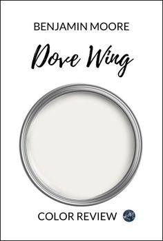 the white paint color is shown with black lettering that says,'dove wing '