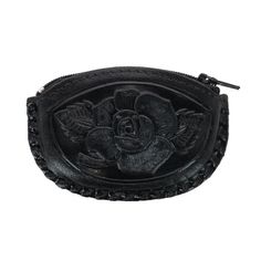 This small coin purse, made of embossed leather, is perfect for a handful of change and keeping it from the bottom of your purse. The petite size of this coin purse makes it perfect to slip into your pocket for on the go adventures and will hold just enough to grab something out of the vending machine. Perfect gift for birthdays, Valentine's Day, Mother's Day, or just a way to say I am thinking about you. Measures 3.5 x 2.25 x .75. Please note that this is not a large coin purse, this is small a Black Leather Coin Purse With Coin Pocket, Black Embossed Wallet For Everyday Use, Black Leather Compact Coin Purse, Compact Black Leather Coin Purse, Black Leather Coin Purse For Gifting, Black Leather Coin Purse For Gift, Black Leather Coin Purse As Gift, Compact Black Coin Purse With Zipper, Black Coin Purse For Everyday Use