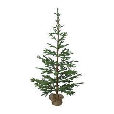 a small pine tree with a bow on it