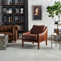 a living room filled with furniture and a book shelf