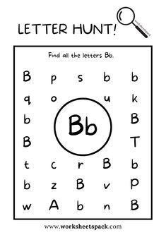 the letter hunt worksheet for kids to learn how to read and write letters