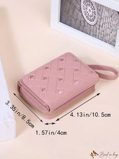 BirdinBag - Embroidered Trifold Wallet with ID Window - Compact and Stylish Womens Pocket Purse Embroidered Wallets For Daily Use, Cute Wallets, Wallets For Women Leather, Luxury Wallet, Pink Purse, Wallet Fashion, Trifold Wallet, Small Wallet, Wallets For Women