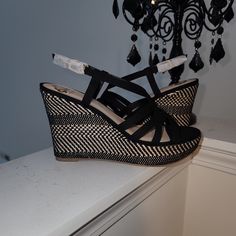 Stable Pair In Any Closet! Extremely Comfortable I Own These As Well. Nude Wedges, Womens Shoes Wedges, Black Cream, Wedge Shoes, Wedge Sandals, Wedges, Women Shoes, Sandals, Cream