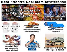 an advertisement for the best friend's cool mom starter pack with pictures of children