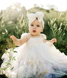 Amazing Dress for Baptism,  First Birthday or for Smash The Cake Photography ❤ Magical, elegant and soft ivory color. ( very light soft ivory, creamy off white, not yellowish) A most charming royal Flower Girl dress. We make it in a newborn size and up to 16 years old girl. You will notice that the outfit is lightweight and comfortable even for an infant for Christening / Baptism. The back has a good nice and soft stretch. The laces all are the softest and the lining fabric has a pleasant nice t White Baptism Dress, Cake Outfit, Girls Baptism Dress, Blessing Dress, First Birthday Dresses, Baptism Gown, Ivory Flower Girl