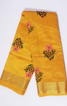 This Saree is Ready to Wear (With Fall and Pico Done). A designer saree in Yellow Color. It has intricate design all over the saree. This saree is a suitable amalgamation of style and grace that is required from an ethnic wear. The saree is ideal for any formal gathering. The saree comes with an unstitched blouse of corresponding color and design as shown in the picture. Silk Designer Yellow Color Saree Fabric Type: SilkPrimary Colour: YellowSecondary Colour(s): GoldenSaree Length: 6.0 meters in Semi-stitched Paithani Silk Sets With Motifs, Traditional Tissue Silk Churidar With Drape, Traditional Tissue Silk Churidar, Traditional Churidar With Zari Work In Tissue Silk, Traditional Tissue Silk Churidar With Zari Work, Traditional Tissue Silk Churidar With Cutdana, Art Silk Churidar With Self Design For Traditional Ceremonies, Chanderi Pre-draped Saree With Motifs For Puja, Resham Embroidered Churidar For Puja