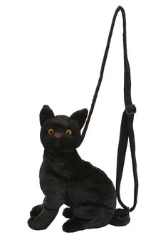 This Black Cat Costume Companion won't give you bad luck if you're wearing it instead of crossing it on the street. Therefore you should get it before your friends so you don't see it on the streets. Features: 100% polyester velour outer shell & fiberfill stuffing Stuffed figure measures approx. 9"L x 6"W x 12"H Shoulder strap is length-adjustable w/ plastic slide Zipper in figure's back Inner pouch measures approx. 5"L x 5"H Soft sculpted ears & nose, plastic eyes Exclusively made by usIncludes Black Cat Costume, Potion Making, Black Cat Costumes, Cat Headband, Cat Hiding, Cat Costume, Gogo Boots, Cat Makeup, Watch Party