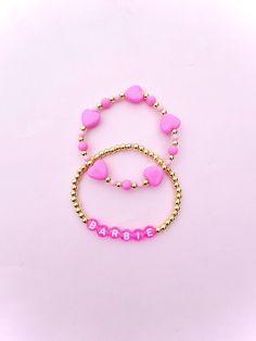 Barbie bracelet set in Hot Pink 14k Gold fill Barbie Bracelet Ideas, Barbie Bracelet, Bracelet Ideas, In Hot, Bracelet Set, Or Rose, Gold Filled, Hot Pink, Beauty Book