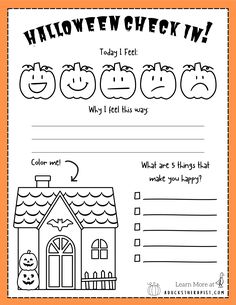 halloween worksheet for kids with pumpkins on it and the words,'halloween check