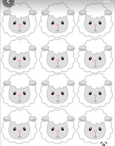 the sheep stickers are all different sizes and shapes, but one is white with black eyes