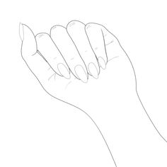 a drawing of a hand holding something in it's right hand with the thumb extended