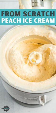 Like a bowl full of summer, this fresh Homemade Peach Ice Cream is packed full of flavor. This easy peach ice cream recipe can also use frozen or canned peaches, giving you that summer flavor all year long. Easy Peach Ice Cream