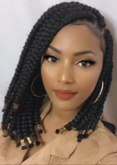 Bob Braids Hairstyles, Short Box Braids Hairstyles, Short Box Braids, Jumbo Box Braids, Box Braids Styling, Braids For Black Women, African Braids Hairstyles, Braided Hairstyles For Black Women, Creative Hairstyles