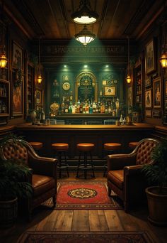 Finished Basement Ideas Irish Basement Bar, Victorian Basement Ideas, Man Cave Speakeasy, English Basement Ideas, Country Pub Interior Design, Speakeasy Style Basement, Home Bar Speakeasy, Speakeasy Bar Aesthetic, Finished Basement Bar Ideas