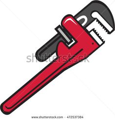 a red wrench with a spanner on it's end, and the handle is