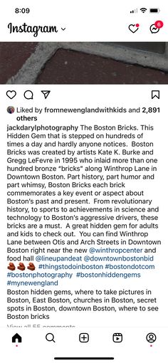 the instagram page on instagram com shows an image of a brick wall and sidewalk