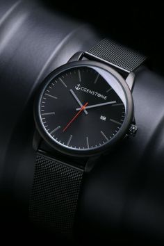 Holiday gifts for coworkers 🎁Black watches mens by Cgenstone. #watch Timeless Black Watch With Round Dial, Timeless Black Watch Accessories With Round Dial, Classic Black Stainless Steel Watch Accessories, Timeless Black Watch Accessories With Analog Display, Black Stainless Steel Timeless Watch Accessories, Timeless Black Stainless Steel Watch Accessories, Timeless Black Analog Watch Accessories, Timeless Black Business Watch, Black Stainless Steel Watch Accessories With Metal Dial