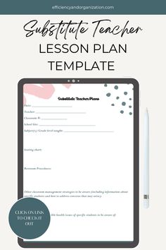 an ipad with the text subsite teacher lesson plan template