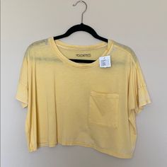 Urban Outfitters, Tag Still Attached Never Worn! Cute Yellow Crop Top Free People Yellow Top, Cropped Summer T-shirt For The Beach, Cropped T-shirt For Summer Beach Days, Cropped T-shirt For Beach In Summer, Cropped T-shirt For Beach Summer, Cropped T-shirt For Beach And Summer, Urban Outfitters Summer Tops Relaxed Fit, Urban Outfitters Relaxed Fit Summer Tops, Yellow Summer Tops For Everyday