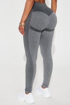 Available In Heather Grey. Active High Waisted Legging Elastic Waistband Infinity Seamless Seaming Detail High Impact Stretch Pair With "Pump Infinity Seamless Shaping Sports Bra" "Pump Infinity Seamless Shaping Active Jacket" 63% Nylon 31% Polyester 6% Spandex Imported | Pump Infinity Seamless Shaping Active Legging in Heather Grey size Medium by Fashion Nova Baddie Stuff, Sleep Clothes, Womens Pumps, Service Women, Active Jacket, Active Leggings, Jeans Jumpsuit, Matching Dresses, Grey Fashion