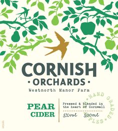 the poster for cornish orchard's pear cider