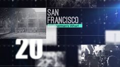 an advertisement for san francisco's 20th anniversary with images of people in the background