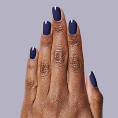 OMG – Olive and June Fun Nail Polish Colors, Dusky Blue Nails, Fall Navy Nails, August Nail Colors 2024, Blue Nails For Fall, Dark Navy Blue Nails, Denim Blue Nails, Olive Nail Designs, Olive And June Nails