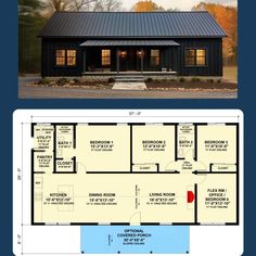 the floor plan for a small cabin home