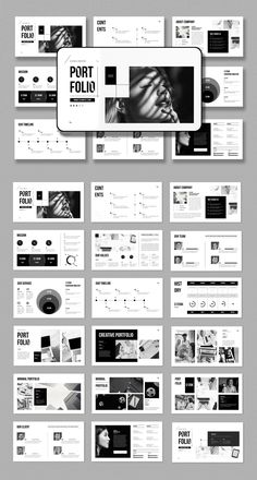 an image of a bunch of different webpages on the same page, all in black and white