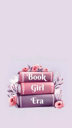 three books stacked on top of each other with the words book girl era written on them